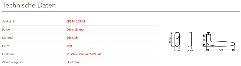 Karcher Design | Fenstergriffe | MODELL KORFU | Edelstahl matt