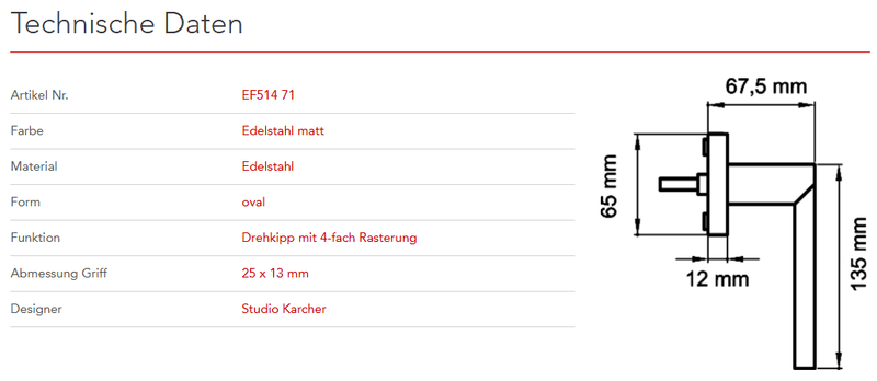 Karcher Design | Fenstergriffe | MODELL LONDON | Edelstahl matt