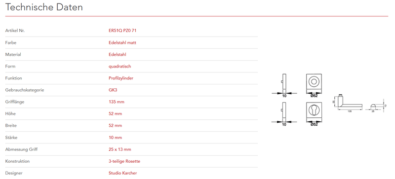 Karcher Design | MODELL LONDON ER51 QUADRATISCH | Edelstahl matt