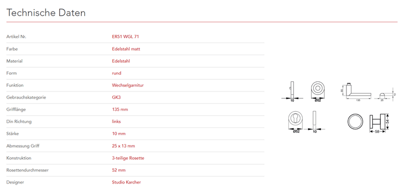 Karcher Design | MODELL LONDON ER51 RUND | Edelstahl matt