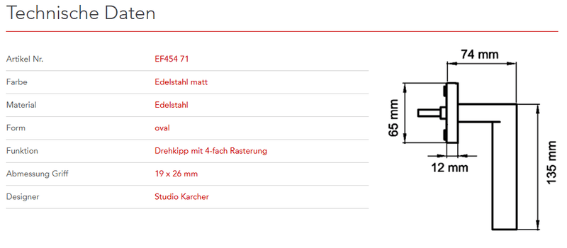 Karcher Design | Fenstergriffe | MODELL MADEIRA | Edelstahl matt