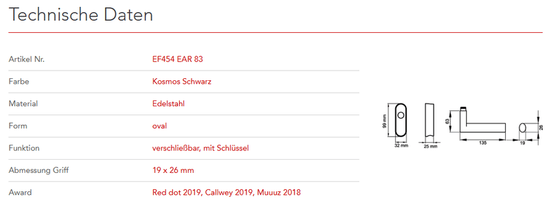 Karcher Design | Fenstergriffe | MODELL MADEIRA | Kosmos Schwarz