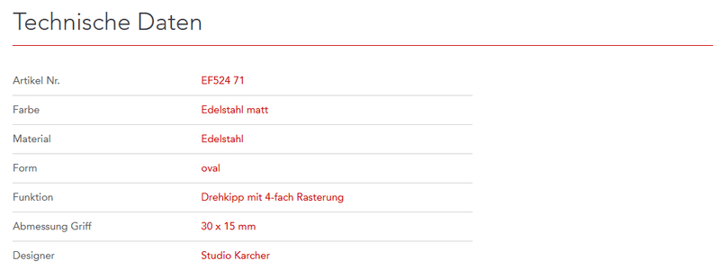 Karcher Design | Fenstergriffe | MODELL MILANO | Edelstahl matt