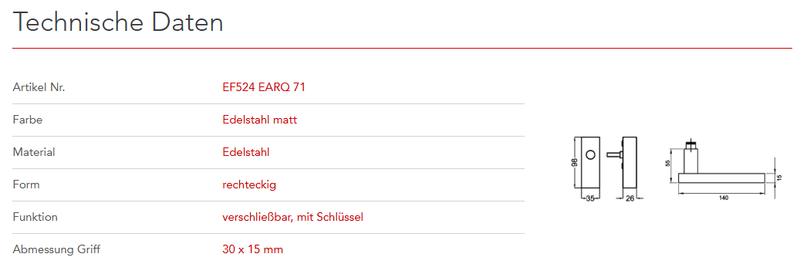Karcher Design | Fenstergriffe | MODELL MILANO | Edelstahl matt