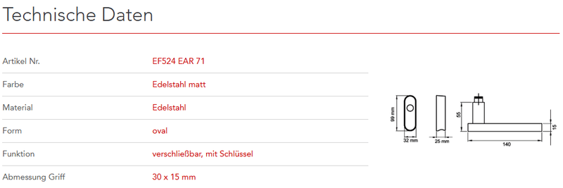 Karcher Design | Fenstergriffe | MODELL MILANO | Edelstahl matt