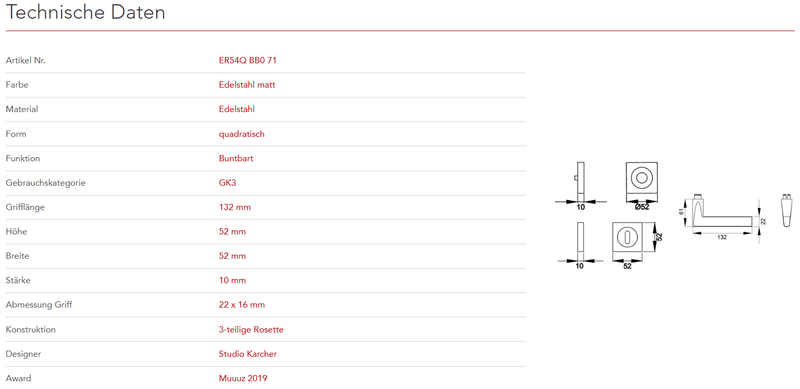 Karcher Design | MODELL MONTANA ER54 QUADRATISCH | Edelstahl matt