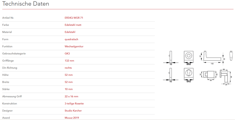 Karcher Design | MODELL MONTANA ER54 QUADRATISCH | Edelstahl matt