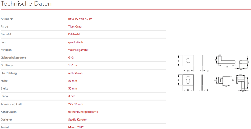 Karcher Design mit Plan Design | MODELL MONTANA EPL54 QUADRATISCH | Titan Grau