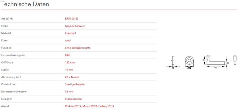 Karcher Design | MODELL MONTANA ER54 RUND | Kosmos Schwarz