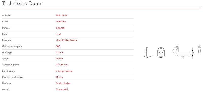 Karcher Design | MODELL MONTANA ER54 RUND | Titan Grau