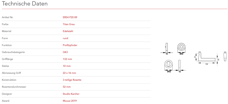 Karcher Design | MODELL MONTANA ER54 RUND | Titan Grau