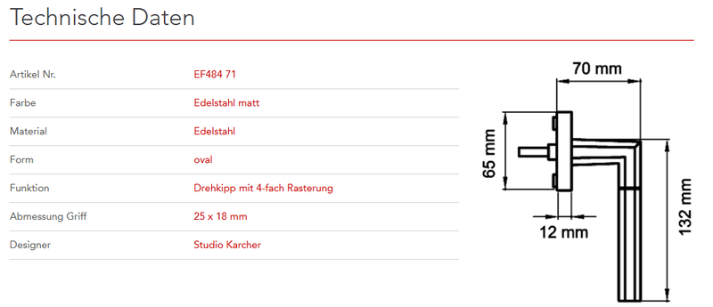 Karcher Design | Fenstergriffe | MODELL OREGON | Edelstahl matt