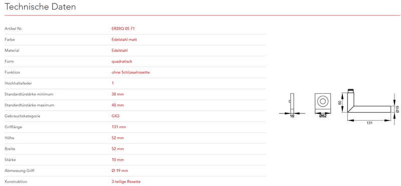 Karcher Design | MODELL RHODOS ER28 QUADRATISCH | Edelstahl matt