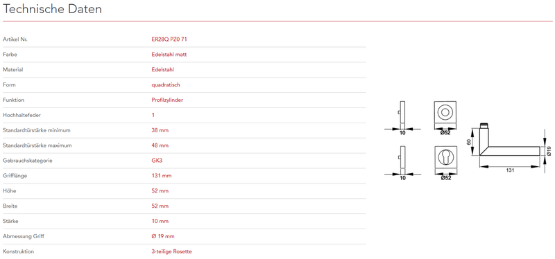 Karcher Design | MODELL RHODOS ER28 QUADRATISCH | Edelstahl matt