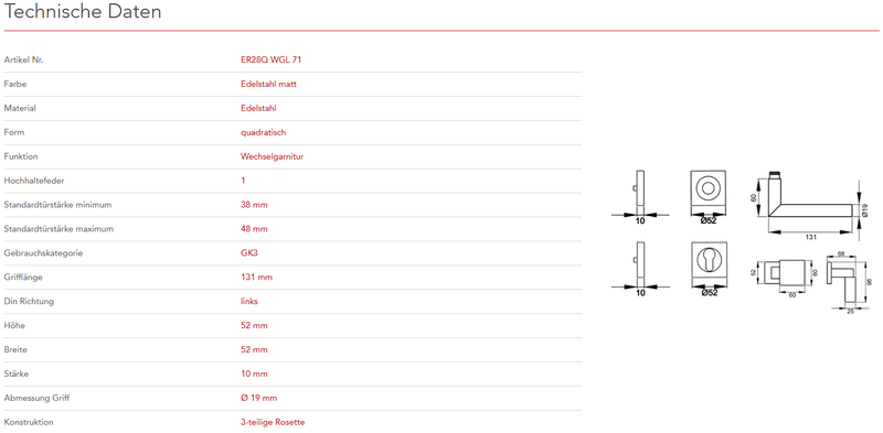Karcher Design | MODELL RHODOS ER28 QUADRATISCH | Edelstahl matt