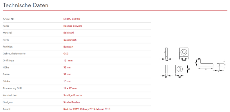 Karcher Design | MODELL SEATTLE ER46Q QUADRATISCH | Kosmos Schwarz