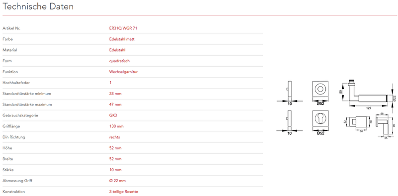 Karcher Design | MODELL TASMANIA ER31 QUADRATISCH | Edelstahl matt